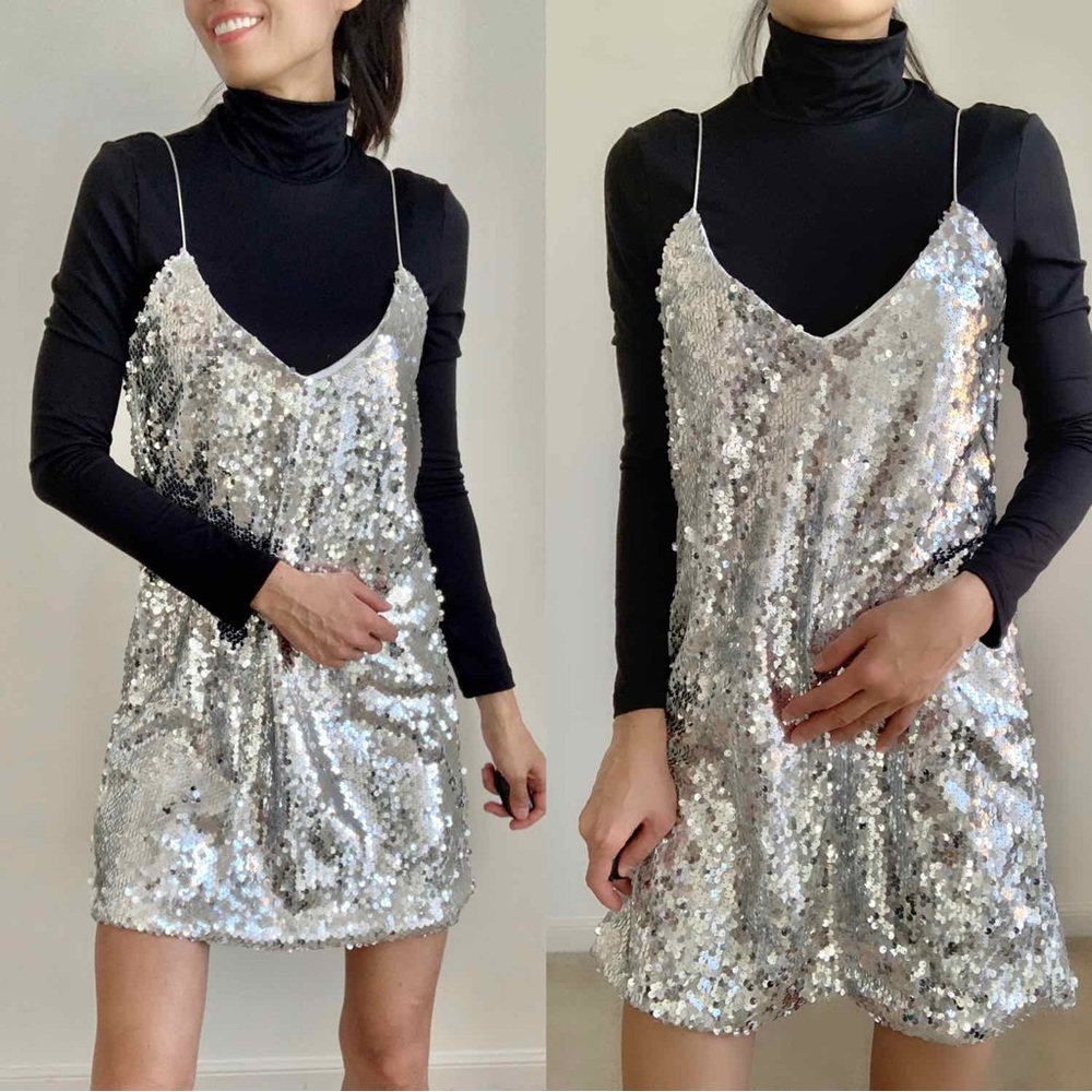 PARTY SEQUINS SLIP MINI DRESS - Picture 2 of 8